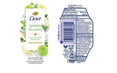 Label (Garden Tea Party English Pear Blossom  Front And Back Label)